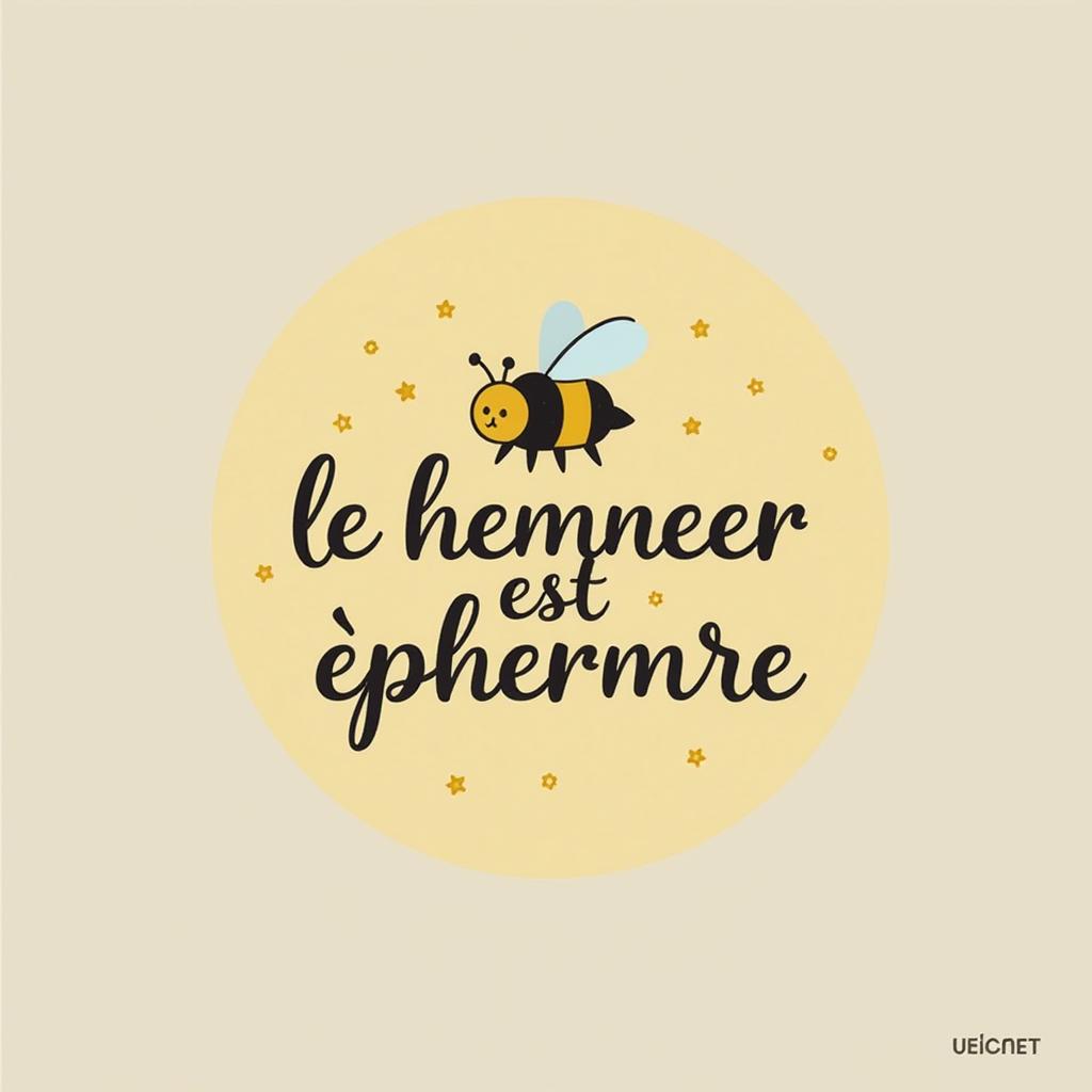  design a logo, lbee, with the text 'le bonheur est éphémère '.