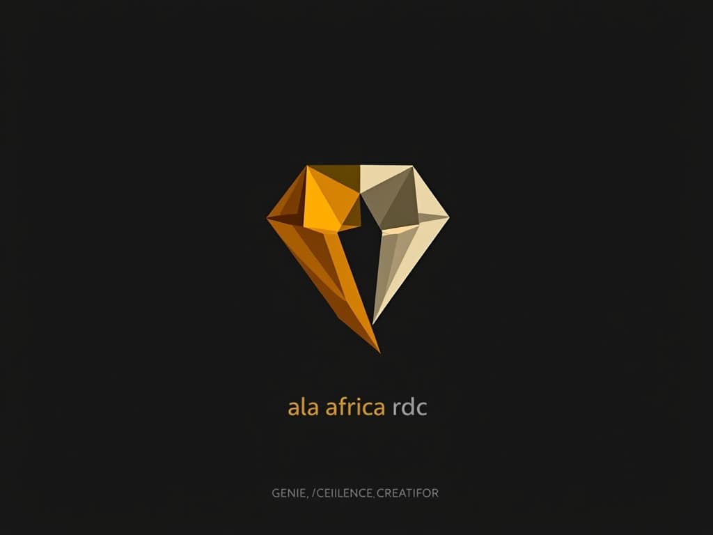  design a logo, in a origami style. génie, excellence, créateur , with the text 'ala africa rdc'.