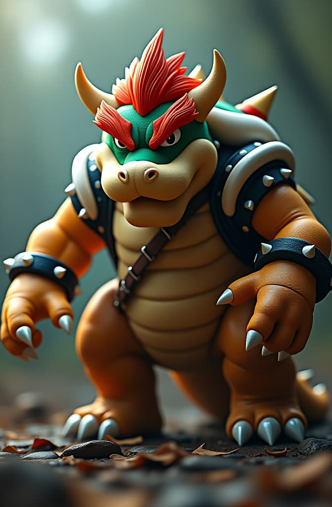  show me how to defeat bowser hyperrealistic, full body, detailed clothing, highly detailed, cinematic lighting, stunningly beautiful, intricate, sharp focus, f/1. 8, 85mm, (centered image composition), (professionally color graded), ((bright soft diffused light)), volumetric fog, trending on instagram, trending on tumblr, HDR 4K, 8K