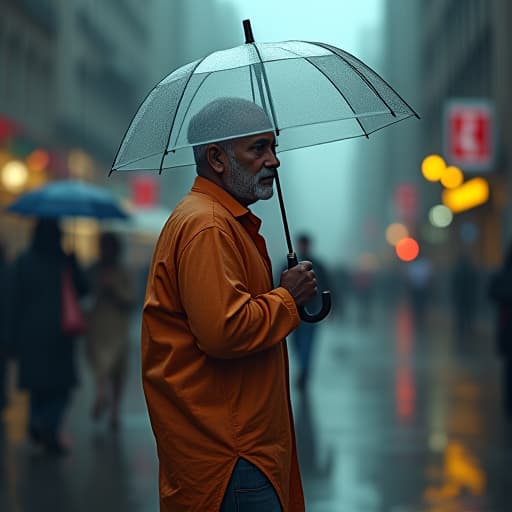  2s plus size indian walking on street with transperant umbrella, heavy rain, dramatic clouds, transparent full size , hd clean face, blur public, huge extremely big, under, bbwsize, half body portrait, big , 8k, ultra hd hyperrealistic, full body, detailed clothing, highly detailed, cinematic lighting, stunningly beautiful, intricate, sharp focus, f/1. 8, 85mm, (centered image composition), (professionally color graded), ((bright soft diffused light)), volumetric fog, trending on instagram, trending on tumblr, HDR 4K, 8K