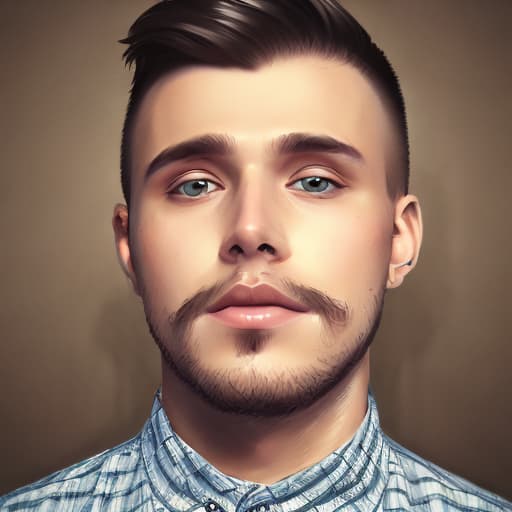 portrait+ style Russian queer blogger brunette hunk dude face