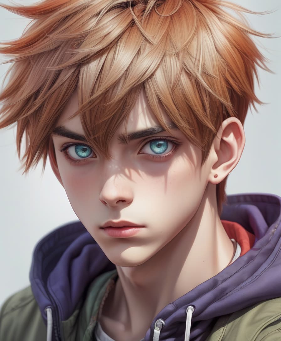  hyperrealistic art a fully colored picture for coloring of an anime boy, in the style of subversive appropriation, blink and you miss it detail, bold chromaticity, the new fauves, charming characters, , hurufiyya, . extremely high resolution details, photographic, realism pushed to extreme, fine texture, incredibly lifelike