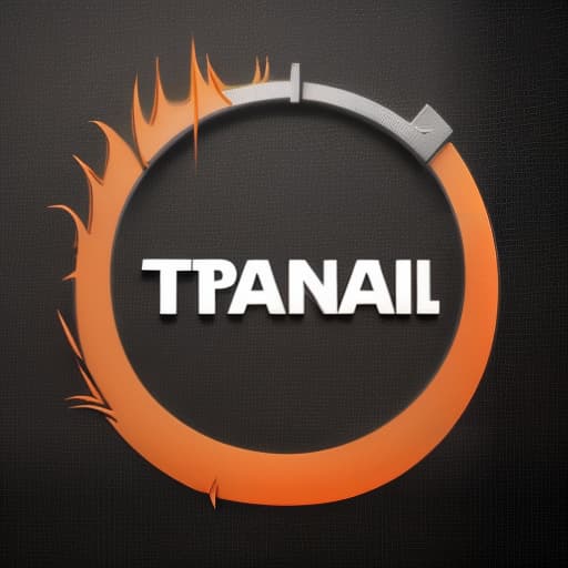  create a logo for the it team "translit", i want it to be two letters t and r combined into one, orange, with a black thread and slightly voluminous.