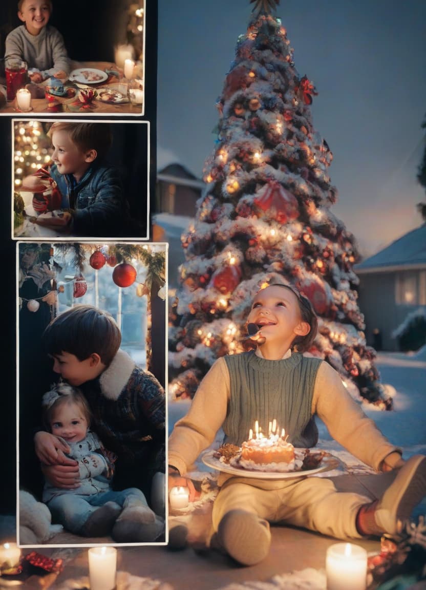  boy and girl enjoying the holidays