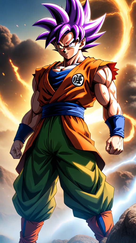  anime art: goku on namek, mastering namekian techniques and facing frieza's forces. hyperrealistic, full body, detailed clothing, highly detailed, cinematic lighting, stunningly beautiful, intricate, sharp focus, f/1. 8, 85mm, (centered image composition), (professionally color graded), ((bright soft diffused light)), volumetric fog, trending on instagram, trending on tumblr, HDR 4K, 8K