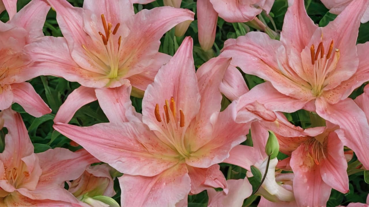  macro photography, the images features individual pink lilies and leaves, each illustrated with fine detail, highlighting their unique textures and curvature. the flowers and leaves vary. each plant carries its own distinct form, emphasizing their organic and fluid shapes., close up, macro 100mm, macro photography