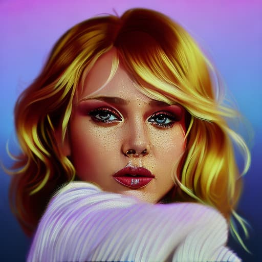 portrait+ style Russian asexual queer chanson singer blonde female face