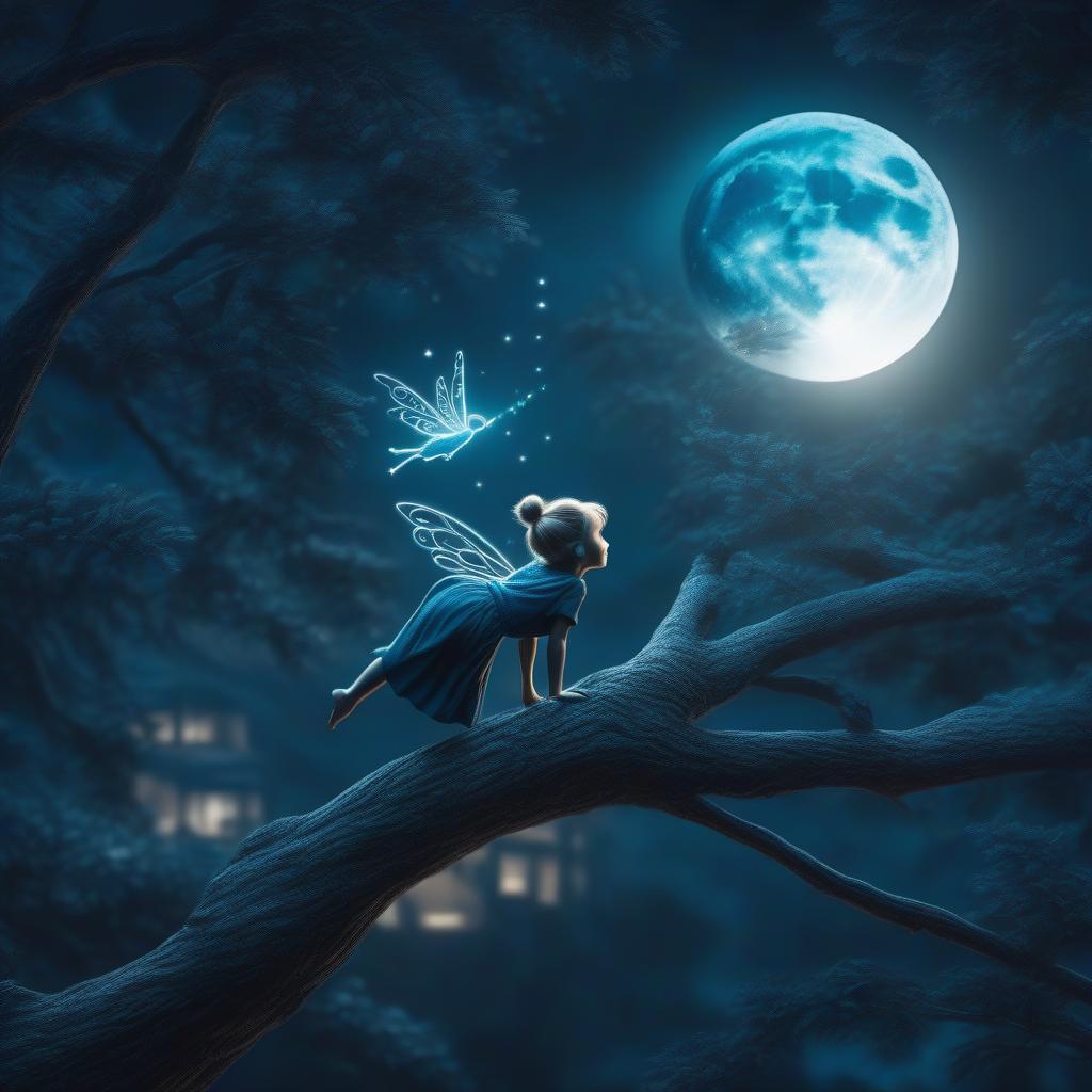  ((pencil drawing)), Tinkerbell the little fairy + wings sit on the tree and look at the moon, night wood, satellite imagery, epic fantasy, studio photo, epic light, moon light, big moon, atmospheric, realistic, more details, high quality details, lost of small details, 8k, --ar 2:3 --s 750 --q 2, high quality, highly detailed, 4K, 8K