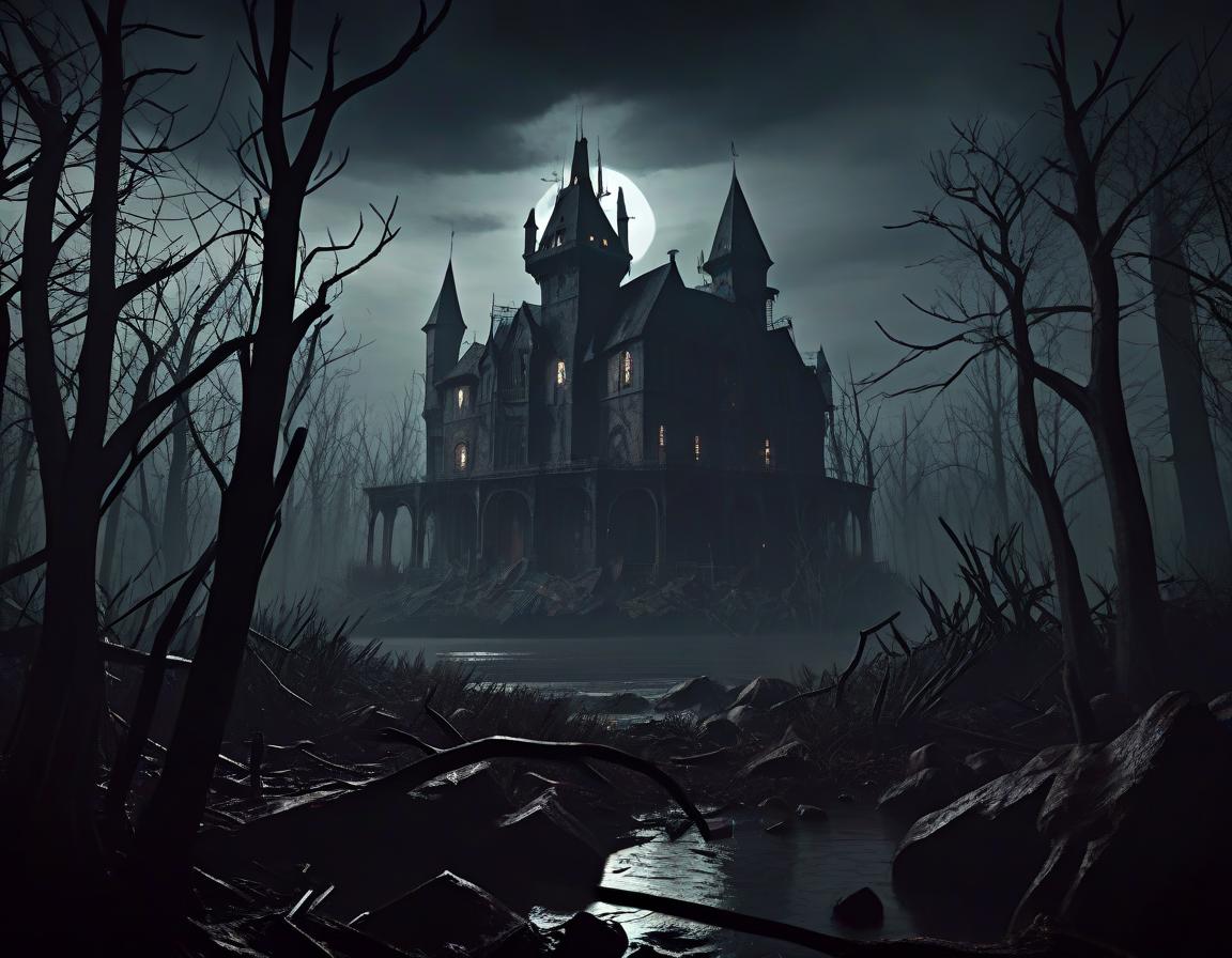  horror landscape. dark atmosphere. artstation style