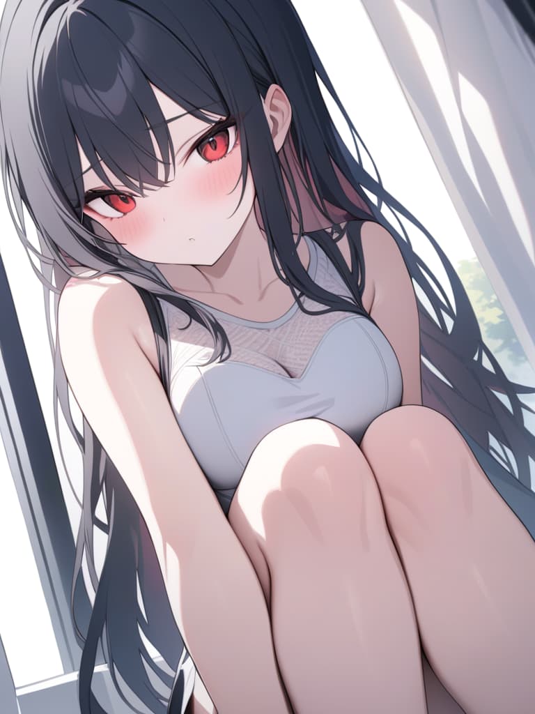  black hair, long hair, red eye, red inside, masterpiece, best quality,8k,ultra detailed,high resolution,an extremely delicate and beautiful,hyper detail