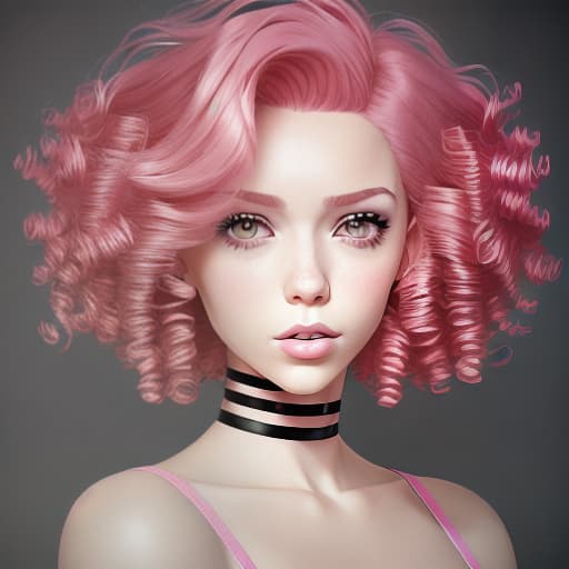  --Style Photoralism, a close up of a woman with pink hair and a red top, short pink hair, cute with short pink hair, huge curly pink hair, curly pink hair, pink short hair, huge pink hair, pink hair, breathtaking ilya kuvshinov, yael shelbia, cgsociety portrait, rose hair, kawaii realistic portrait, hyperrealistic , with pink hair