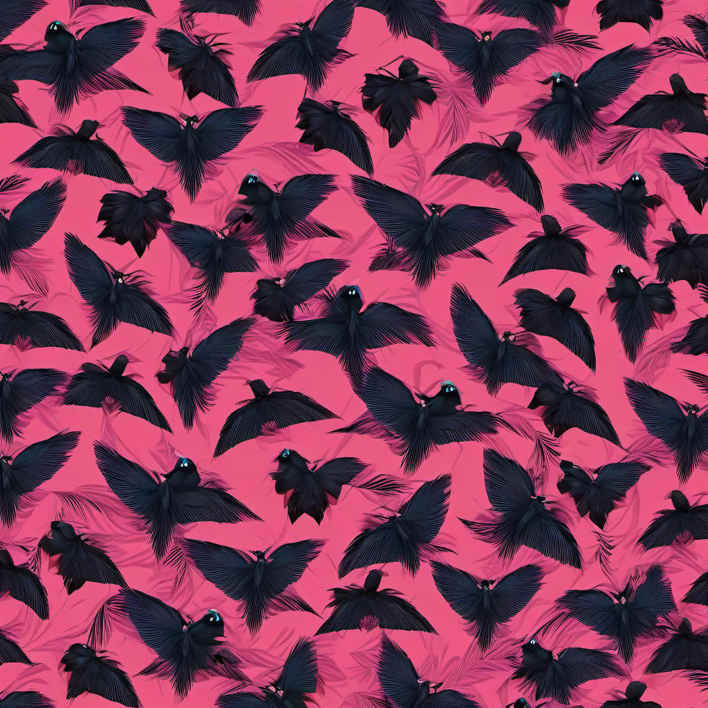  pink and black parrot portrait, painting style