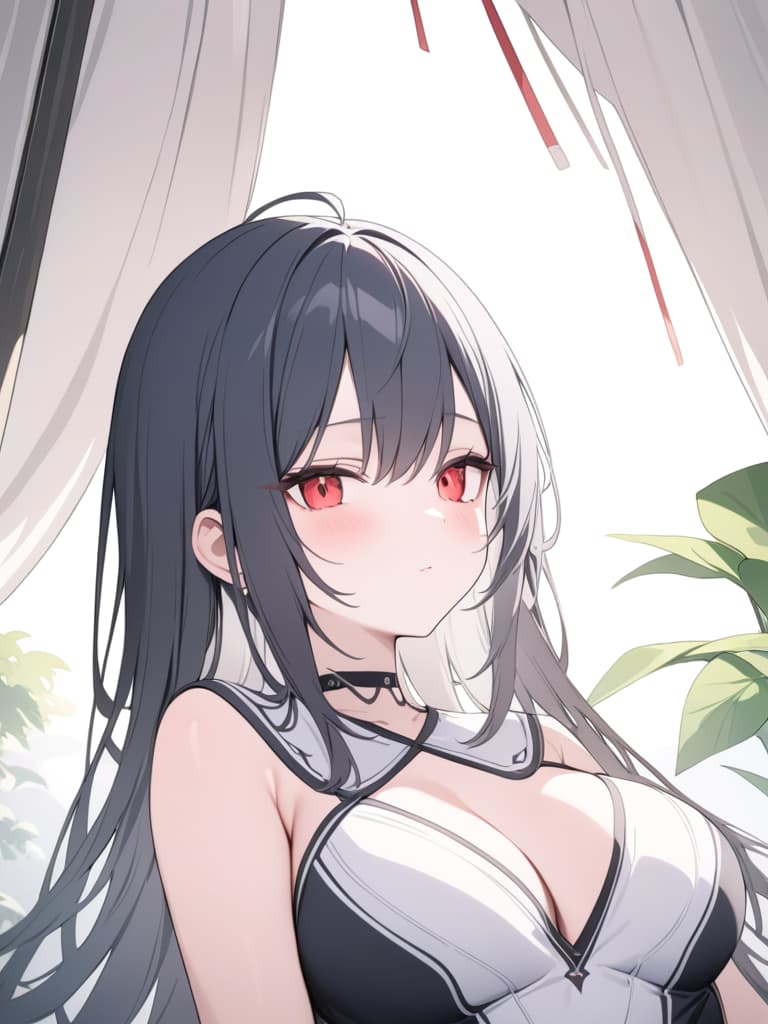  black hair, long hair, red eye, red inside, masterpiece, best quality,8k,ultra detailed,high resolution,an extremely delicate and beautiful,hyper detail