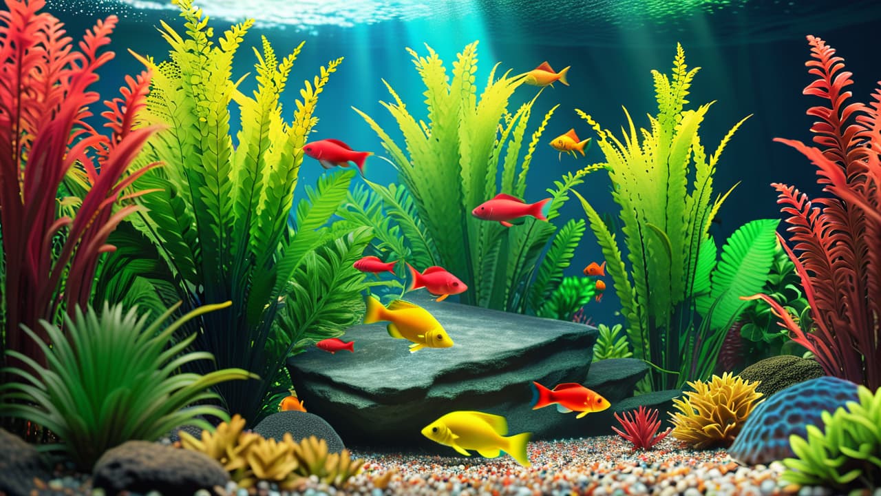  a vibrant aquarium scene showcasing a variety of colorful fish swimming among lush aquatic plants, a gravel substrate, and essential equipment like a filter and heater, highlighting the beauty and complexity of fishkeeping. hyperrealistic, full body, detailed clothing, highly detailed, cinematic lighting, stunningly beautiful, intricate, sharp focus, f/1. 8, 85mm, (centered image composition), (professionally color graded), ((bright soft diffused light)), volumetric fog, trending on instagram, trending on tumblr, HDR 4K, 8K