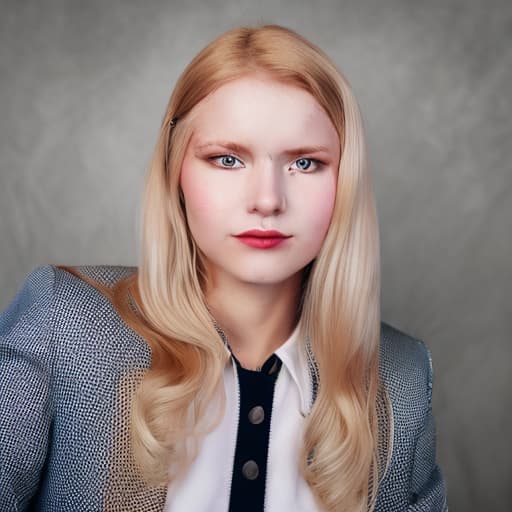 portrait+ style Russian LGBT queer Tiktok personality blonde female face