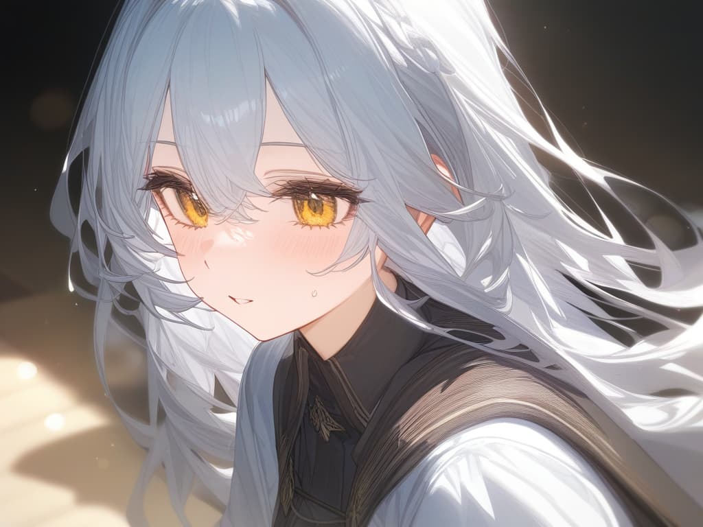  girl, eroi, yellow eyes, white hair, masterpiece, best quality,8k,ultra detailed,high resolution,an extremely delicate and beautiful,hyper detail