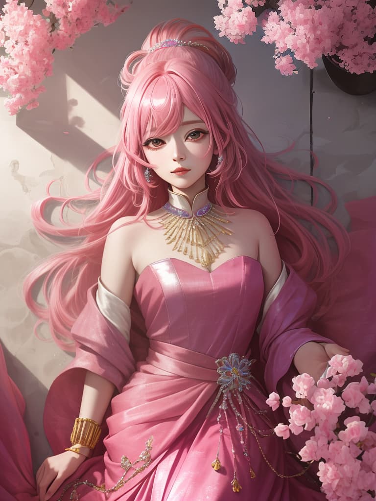  makima, pink hair, chens soman, masterpiece, best quality,8k,ultra detailed,high resolution,an extremely delicate and beautiful,hyper detail