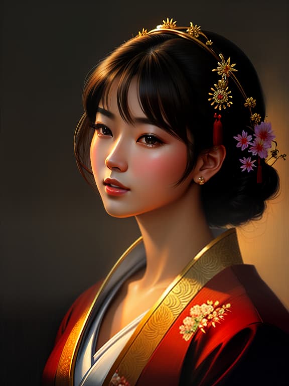  ((best quality)), ((masterpiece)), ((detailed)), mind blowing, ((4k)), (magnificent), woman, japanese, japanese national, japanese woman, oil painting, oil artwork, traditional painting, accent lighting, accentuated glow, highlighting light, focal point light, sharpness throughout, moderate aperture