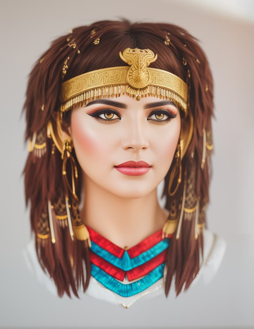  CLEOPATRA REALISTIC IMAGE , hyperrealistic, high quality, highly detailed, cinematic lighting, intricate, sharp focus, f/1. 8, 85mm, (centered image composition), (professionally color graded), ((bright soft diffused light)), volumetric fog, trending on instagram, HDR 4K, 8K