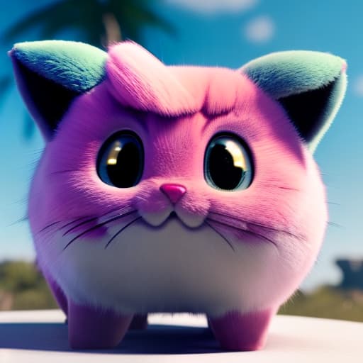 redshift style pastel de jigglypuff hyperrealistic, full body, detailed clothing, highly detailed, cinematic lighting, stunningly beautiful, intricate, sharp focus, f/1. 8, 85mm, (centered image composition), (professionally color graded), ((bright soft diffused light)), volumetric fog, trending on instagram, trending on tumblr, HDR 4K, 8K