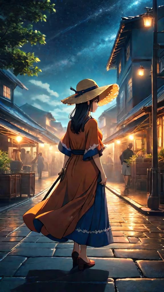  anime art: the straw hat crew follows a celestial path under the night sky. hyperrealistic, full body, detailed clothing, highly detailed, cinematic lighting, stunningly beautiful, intricate, sharp focus, f/1. 8, 85mm, (centered image composition), (professionally color graded), ((bright soft diffused light)), volumetric fog, trending on instagram, trending on tumblr, HDR 4K, 8K