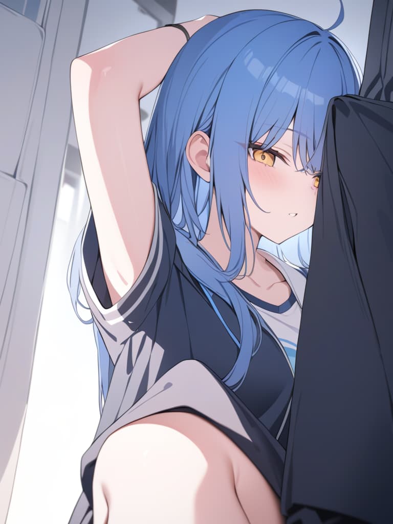  blue hair, girl, bobhair, high school student, masterpiece, best quality,8k,ultra detailed,high resolution,an extremely delicate and beautiful,hyper detail