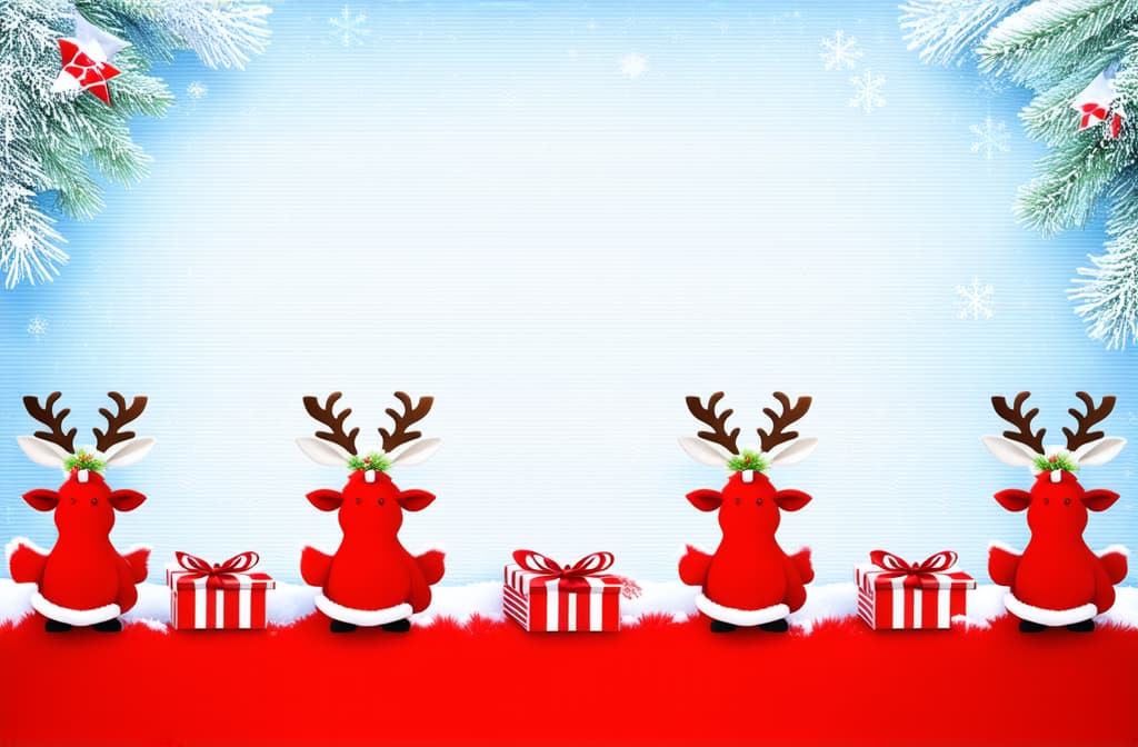  christmas background with santa reindeers and snow with copy space ar 3:2 {prompt}, maximum details