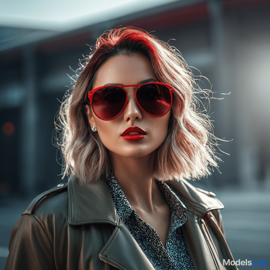  a person with big red sunglasses  hyperrealistic, full body, detailed clothing, highly detailed, cinematic lighting, stunningly beautiful, intricate, sharp focus, f/1. 8, 85mm, (centered image composition), (professionally color graded), ((bright soft diffused light)), volumetric fog, trending on instagram, trending on tumblr, HDR 4K, 8K