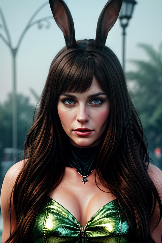  realistic rabbit woman hybrid , hq, hightly detailed, 4k