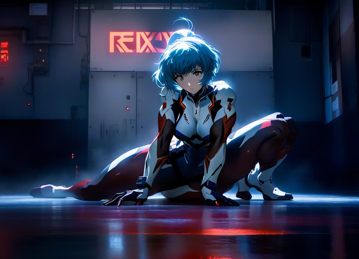  cinematic photo anime girl sitting on the floor with her legs up in the air and her, rei ayanami, neon genesis evangelion fanart, rogue anime girl ayanami rei, evangelion, nixeu, pixiv 3dcg, evangelion anime, at pixiv, neon genesis evangelion, popular on pixiv, sci fi concept art :: nixri, ayanami, featured on pixiv,looking at the viewer, reclining position, hyperrealism, two legs, 3d style, bloody style,bloody gradient in the background, one girl . 35mm photograph, film, bokeh, professional, 4k, highly detailed, film photography style hyperrealistic, full body, detailed clothing, highly detailed, cinematic lighting, stunningly beautiful, intricate, sharp focus, f/1. 8, 85mm, (centered image composition), (professionally color graded), ((bright soft diffused light)), volumetric fog, trending on instagram, trending on tumblr, HDR 4K, 8K