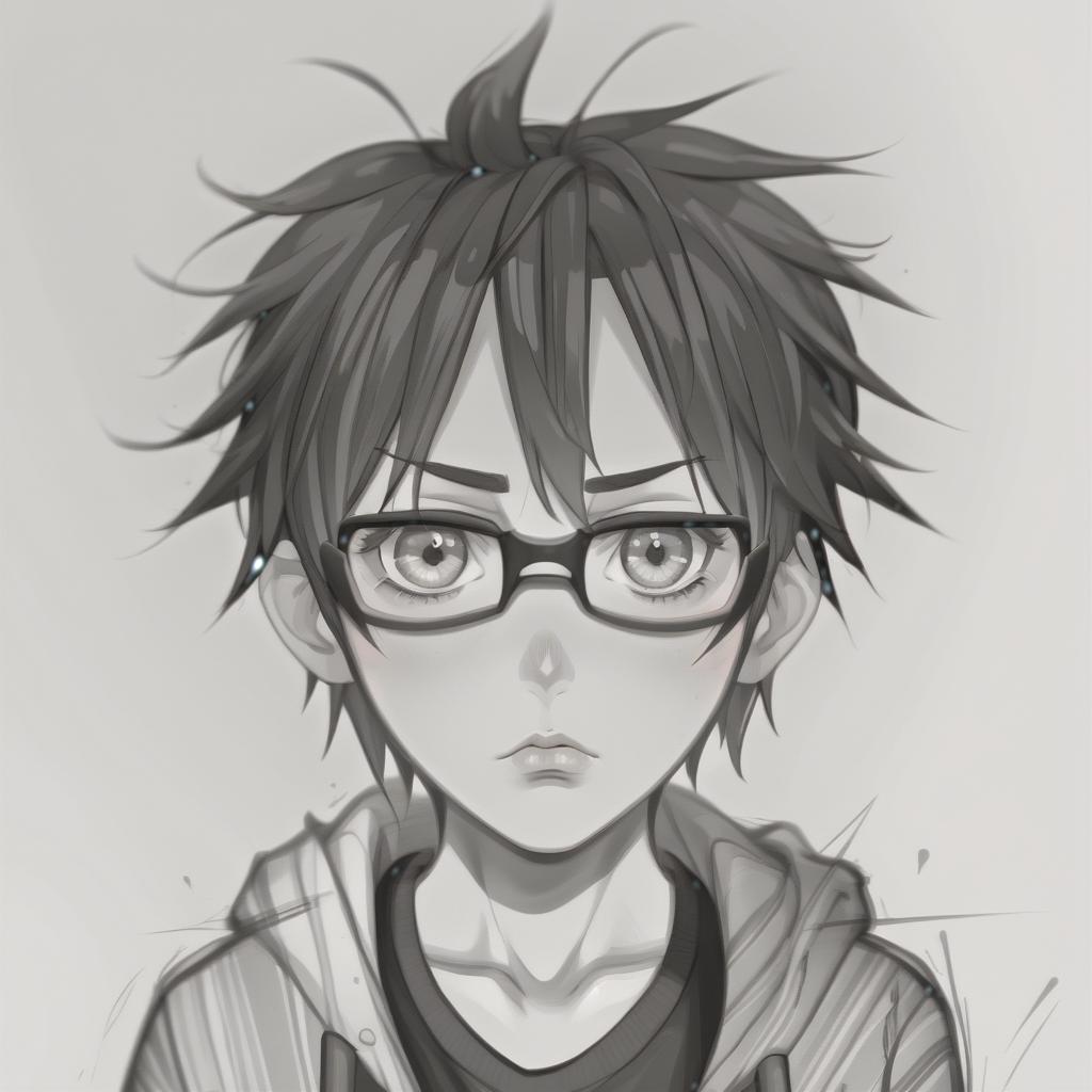  detailed dark gray eyes. detailed dark gray short hair. sad face expression. hopeful gaze