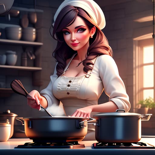  A lovely image of a woman sweetly cooking in the kitchen, well crafted face, good image quality., (intricate details:0.9), (hdr, hyperdetailed:1.2) hyperrealistic, full body, detailed clothing, highly detailed, cinematic lighting, stunningly beautiful, intricate, sharp focus, f/1. 8, 85mm, (centered image composition), (professionally color graded), ((bright soft diffused light)), volumetric fog, trending on instagram, trending on tumblr, HDR 4K, 8K