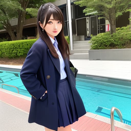  有村架純似の水着姿 女の子 制服