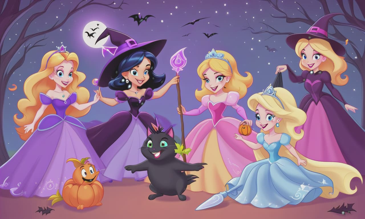  cartoon princesses playing with witchescartoon princesses playing with witches