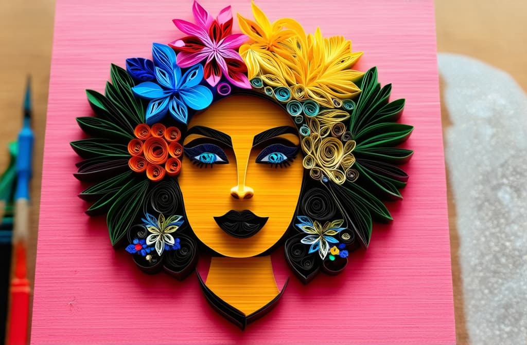  different beauty. women's heads of different nationalities. in quilling style. ar 3:2 {prompt}, maximum details