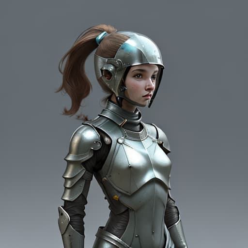  girl, humanity, wear biological armor, shell, fully enclosed helmet, (solo: 1.5), dynamic, best quality, masterpiece, c4d, ponytail.