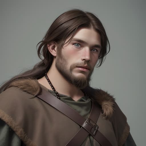  Viking Age queer brunette hunk dude face