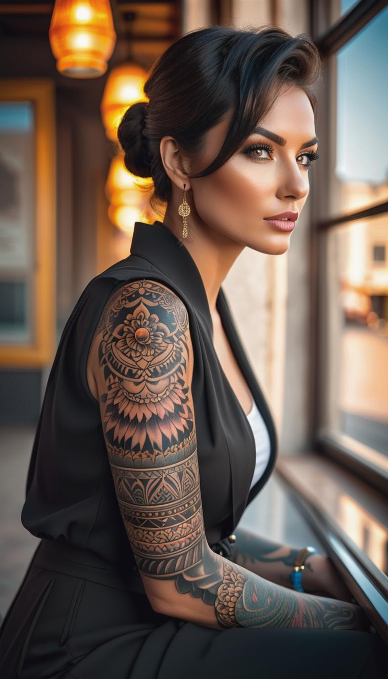  minimalist tattoo style depiction of kyra, using simple and powerful black or grey lines on a light, solid color background. hyperrealistic, full body, detailed clothing, highly detailed, cinematic lighting, stunningly beautiful, intricate, sharp focus, f/1. 8, 85mm, (centered image composition), (professionally color graded), ((bright soft diffused light)), volumetric fog, trending on instagram, trending on tumblr, HDR 4K, 8K