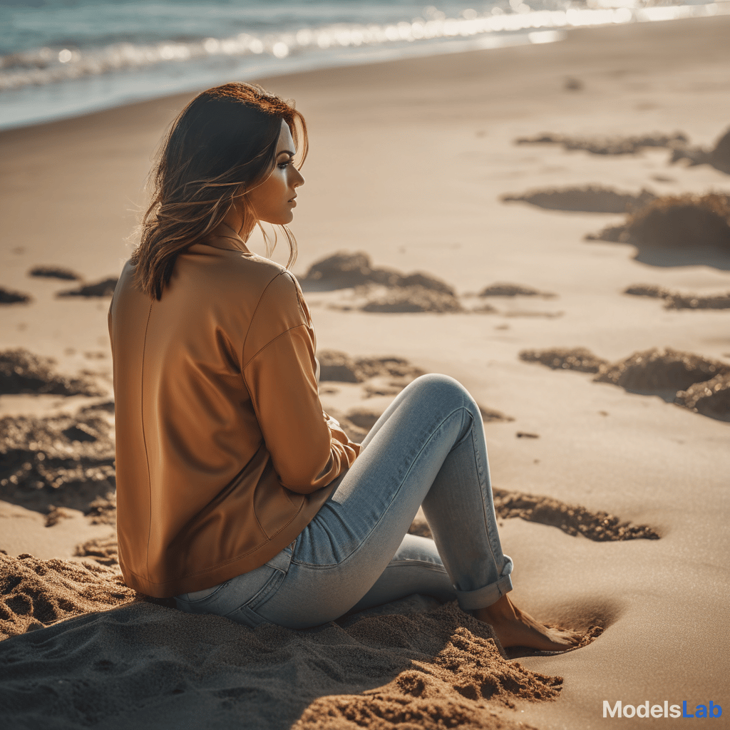  person sitting at the beach hyperrealistic, full body, detailed clothing, highly detailed, cinematic lighting, stunningly beautiful, intricate, sharp focus, f/1. 8, 85mm, (centered image composition), (professionally color graded), ((bright soft diffused light)), volumetric fog, trending on instagram, trending on tumblr, HDR 4K, 8K