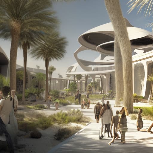 dvarchmodern a city in the desert an oasis with nanotechnology forward to the future. biopunk