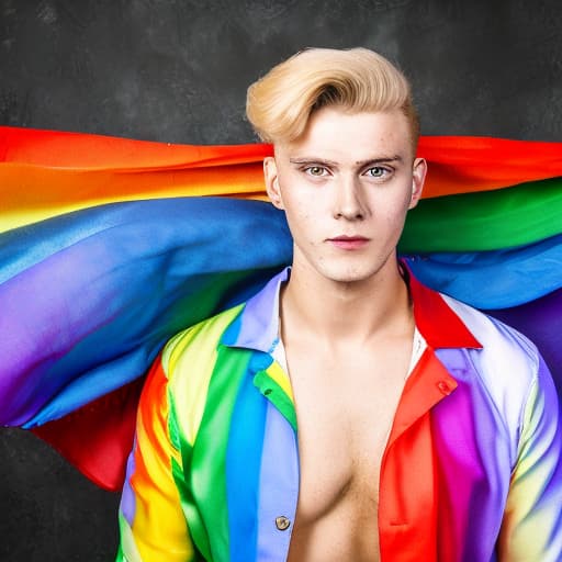 portrait+ style Russian LGBT queer dancer blonde hunk dude face