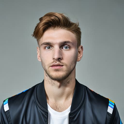 portrait+ style Russian basketball player LGBT queer blonde hunk dude face