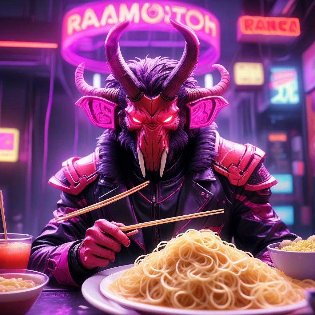  neonpunk style mammoth superhero in black and red mafia suit on white background shoots at plate of ramen . cyberpunk, vaporwave, neon, vibes, vibrant, stunningly beautiful, crisp, detailed, sleek, ultramodern, magenta highlights, dark purple shadows, high contrast, cinematic, ultra detailed, intricate, professional, perfecteyes, perfect hands