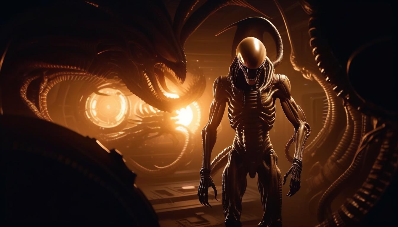  xenomorph, monster, space, realism, horror, bio, mechanics, ancient egypt