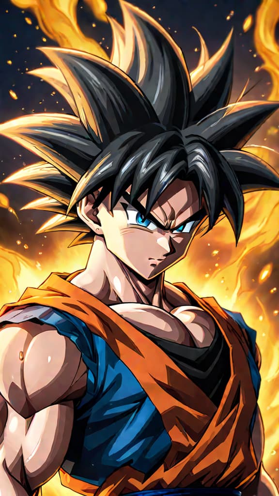  create an anime art of goku's saiyan cells adapting, hinting at new transformations in dragon ball z. hyperrealistic, full body, detailed clothing, highly detailed, cinematic lighting, stunningly beautiful, intricate, sharp focus, f/1. 8, 85mm, (centered image composition), (professionally color graded), ((bright soft diffused light)), volumetric fog, trending on instagram, trending on tumblr, HDR 4K, 8K