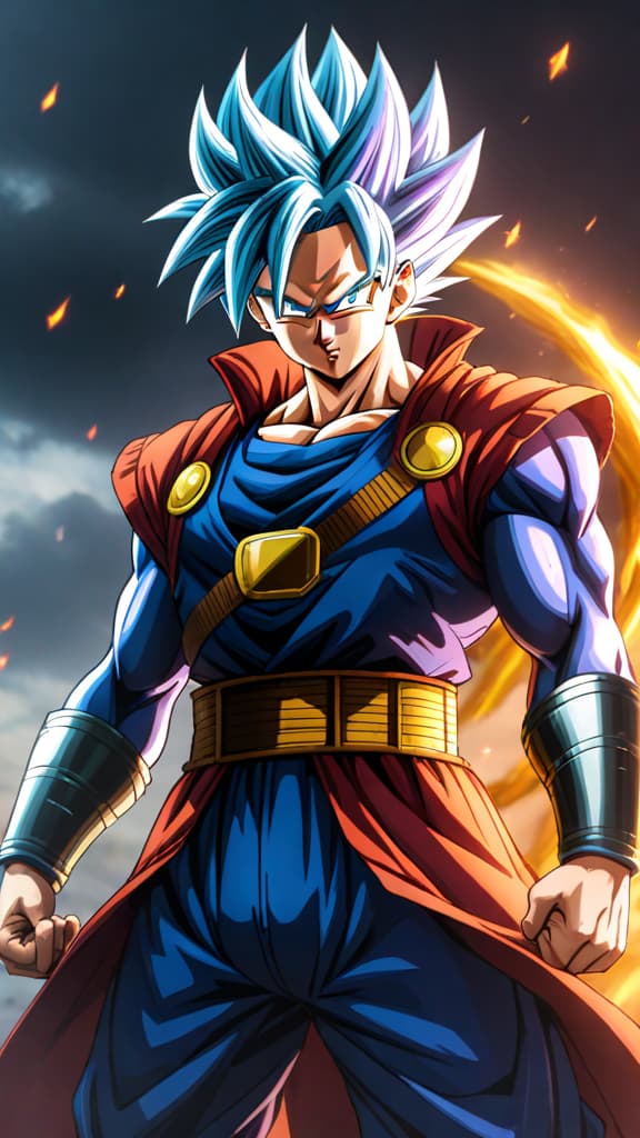  future trunks from dragon ball z clashing with cell, sword meeting its match, anime art hyperrealistic, full body, detailed clothing, highly detailed, cinematic lighting, stunningly beautiful, intricate, sharp focus, f/1. 8, 85mm, (centered image composition), (professionally color graded), ((bright soft diffused light)), volumetric fog, trending on instagram, trending on tumblr, HDR 4K, 8K