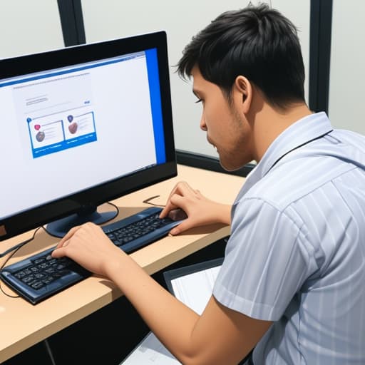  A man playing game in office