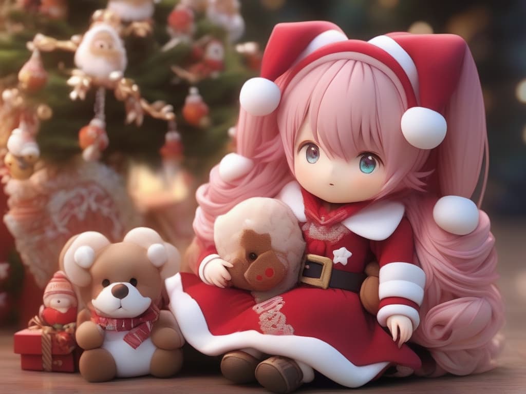  santa cosplay, cute, 1girl, fluffy, christmas, pink hair, twin tail, masterpiece, best quality,8k,ultra detailed,high resolution,an extremely delicate and beautiful,hyper detail