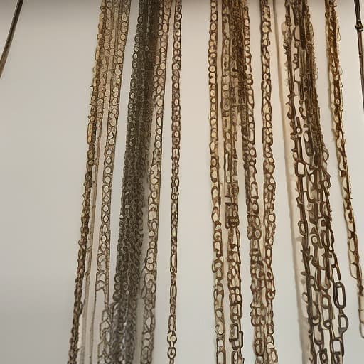 dvarchmodern fine bronze chains, old bronze, hanging straight down, stretched