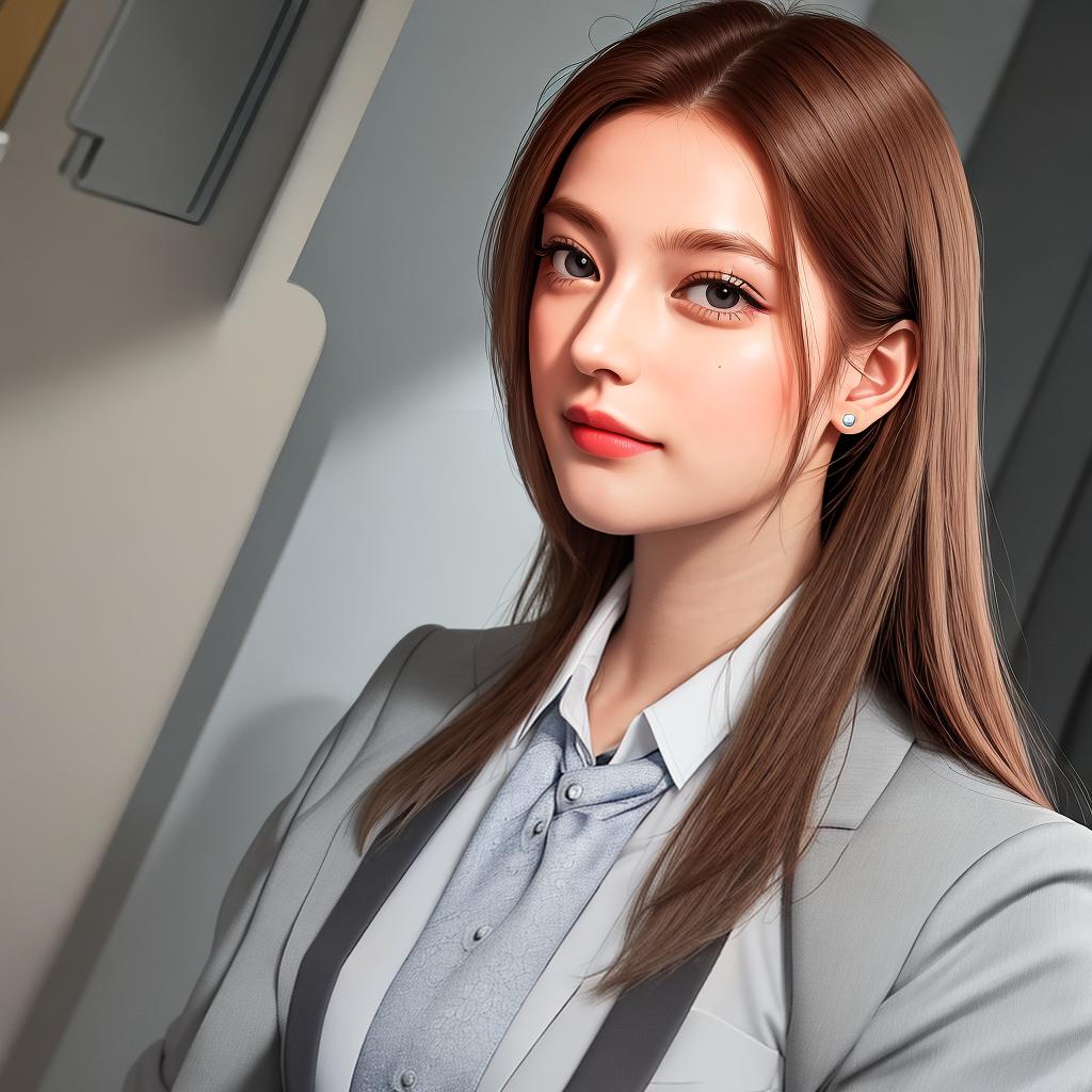  masterpiece, best quality,A British female profile, business attire, clean background,